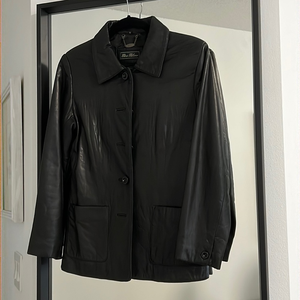 Italian vintage black leather jacket